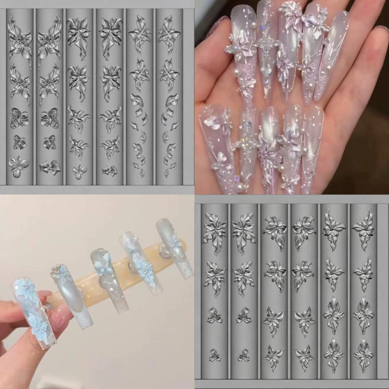 1/2Pcs  Ice Flower Nail Silicone Mold Cute Lily Clear 3D Gel Nail Resin Epoxy Modeling Template