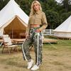 Women's Wide Leg Track Pants with High Waist Side Stripes Lightweight Parachute Pants with Pockets