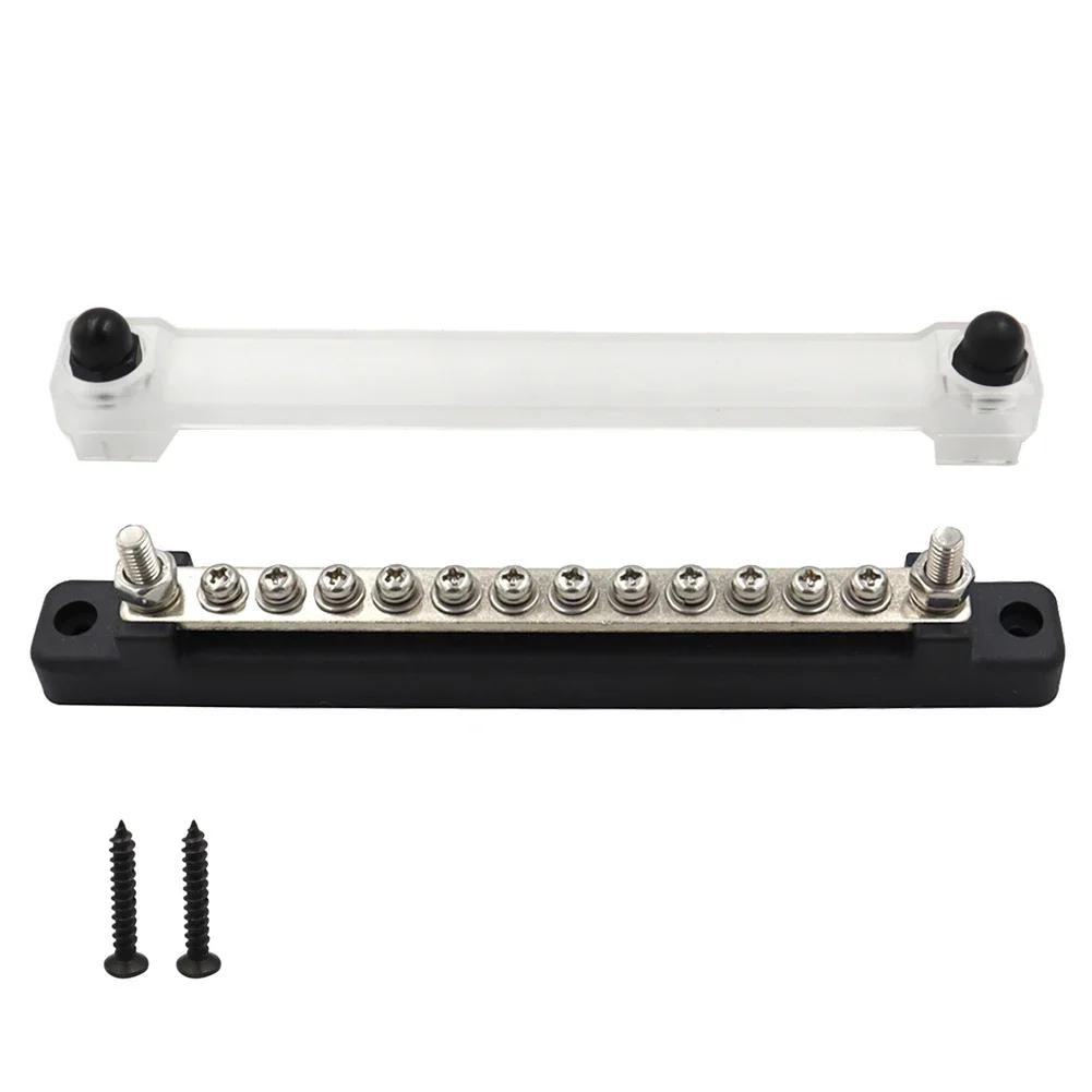 M6 12V Bus Bar 1/4 Inch Power Distribution Block 150A Electrical Terminal Block Buss Bar for Truck Boat Car Camper RV Caravan