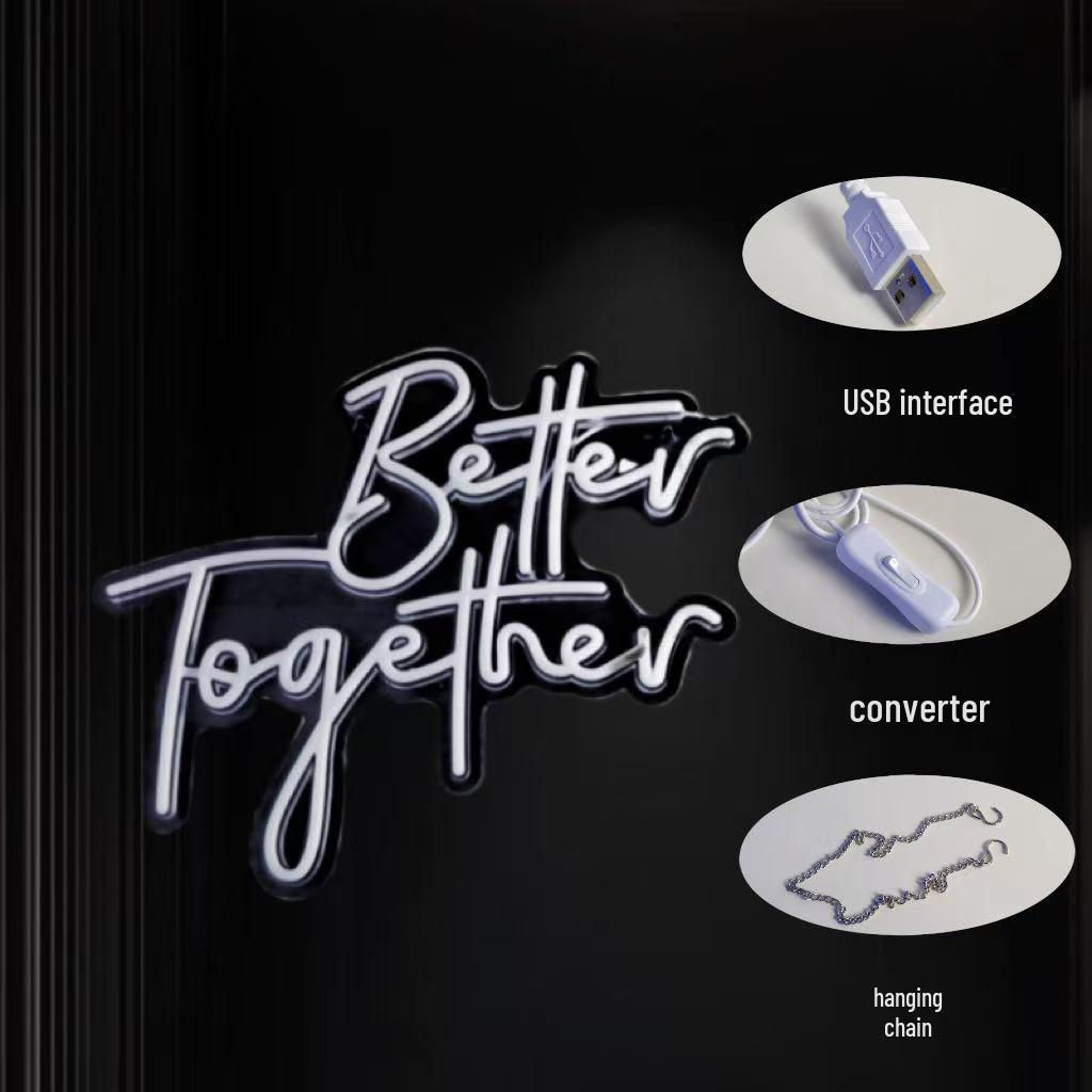 Better Together Neon Wedding Confession Light - Flexible Luminous Letters for Party Atmosphere