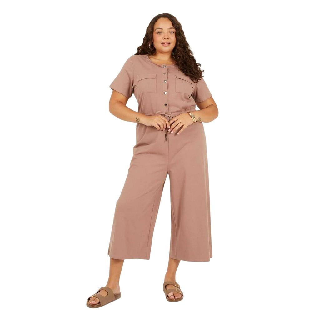 BRAVE SOUL Womens/Ladies Wide Leg Short-Sleeved Jumpsuit