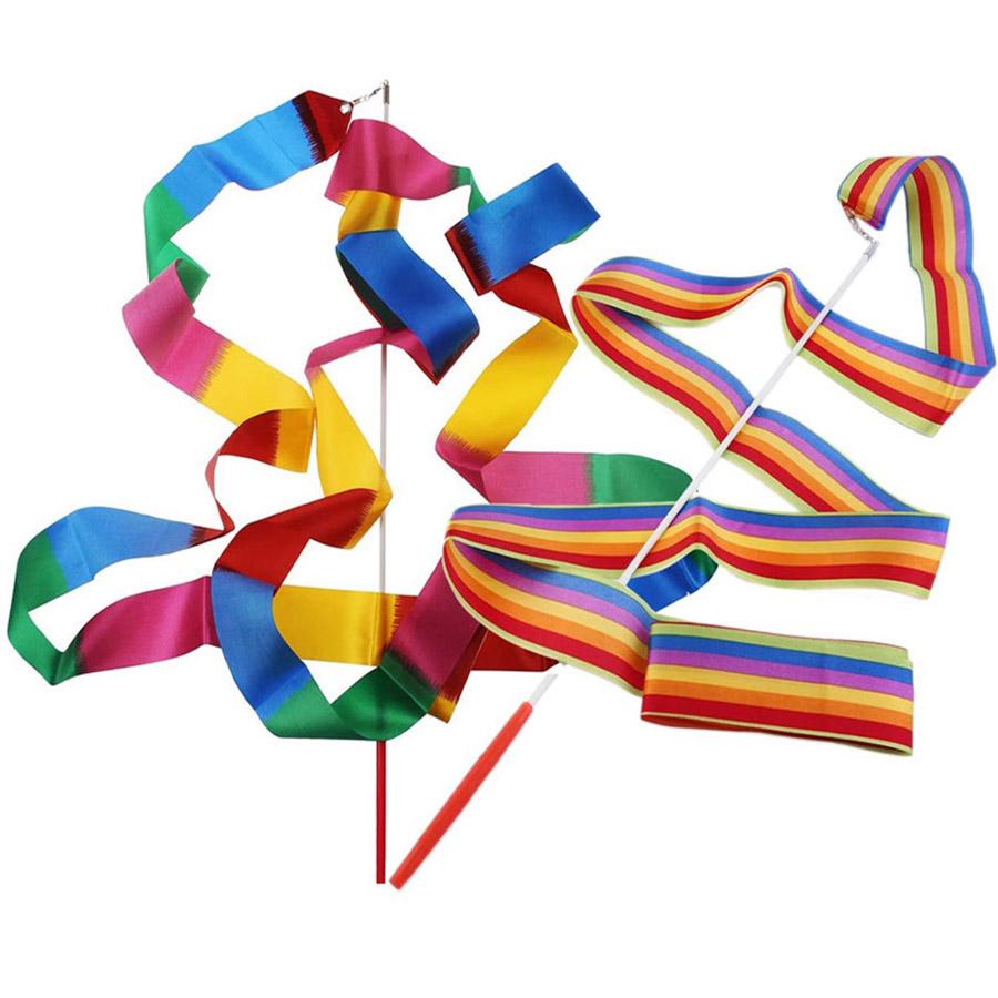 400cm Dance Performance Color Ribbon Sticks Durable Twirling Rods for Ballet Dance Artistic Gymnastics Ribbon Art Sprots Equipme