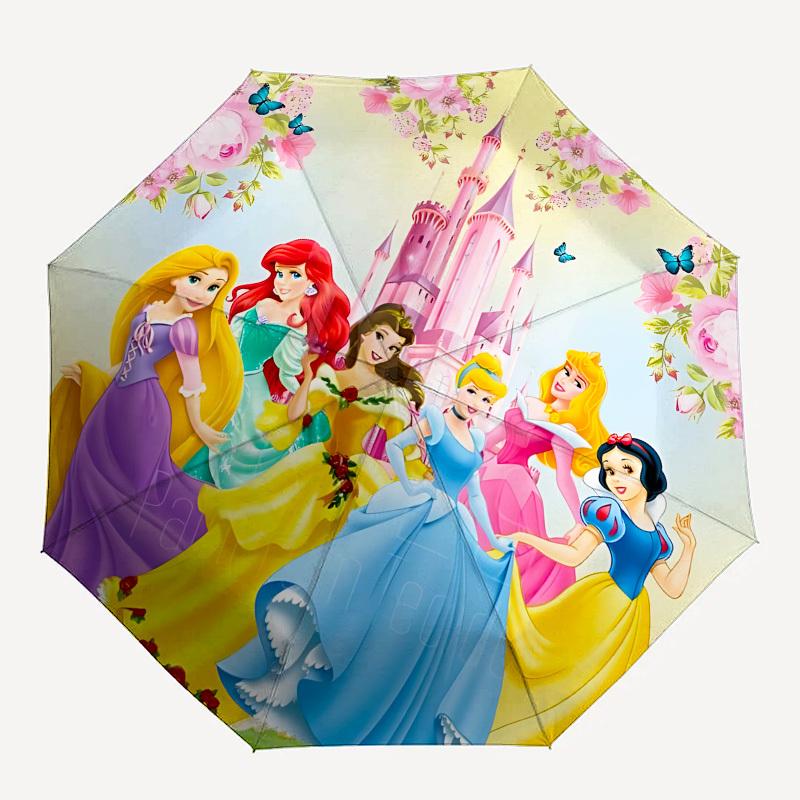 Princess Castle Themed Automatic Opening and Closing Umbrella, Brightly Colored 8-rib Portable Umbrella, Suitable for Men and Women, A Perfect Gift fo