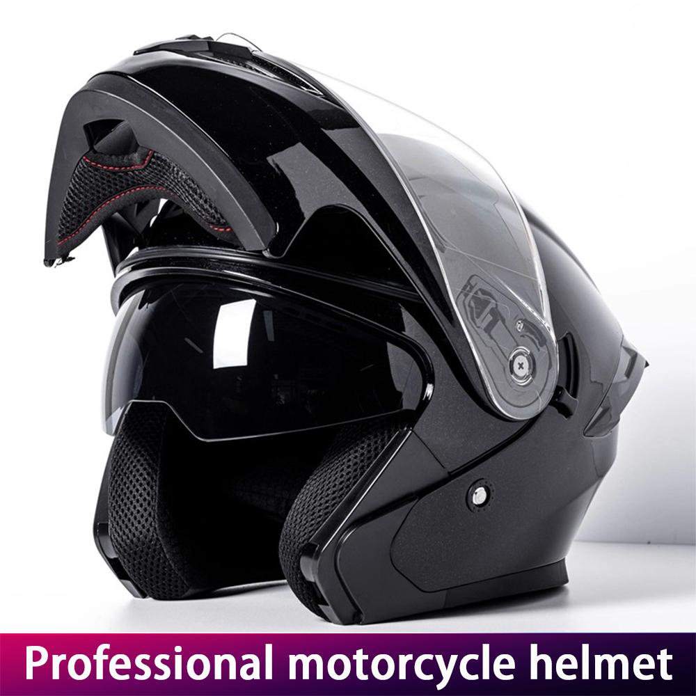 DOT Certified Motorcycle Helmet Full Face with Dual Lens Warmth for Scooter And Racing Bikes Peelable Motorcycle Headgear