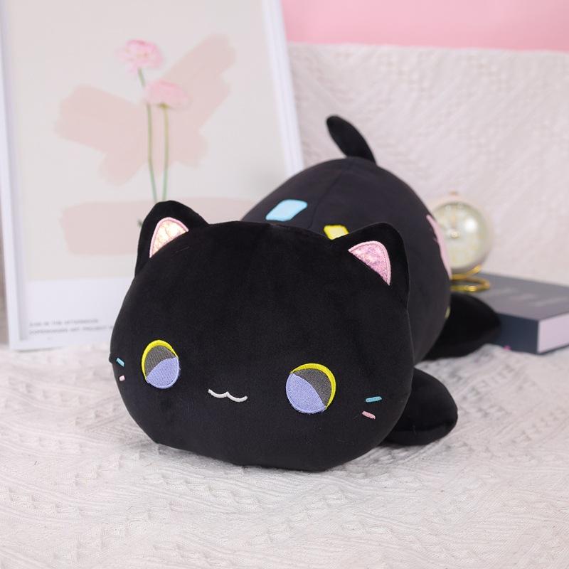 Animali di peluche ponderati a forma di gatto, 63,5 cm e 2 kg, per il massimo comfort, morbidi e morbidi cuscini in peluche per bambini, grandi peluche con borsa rimovibile in ceramica, regali per