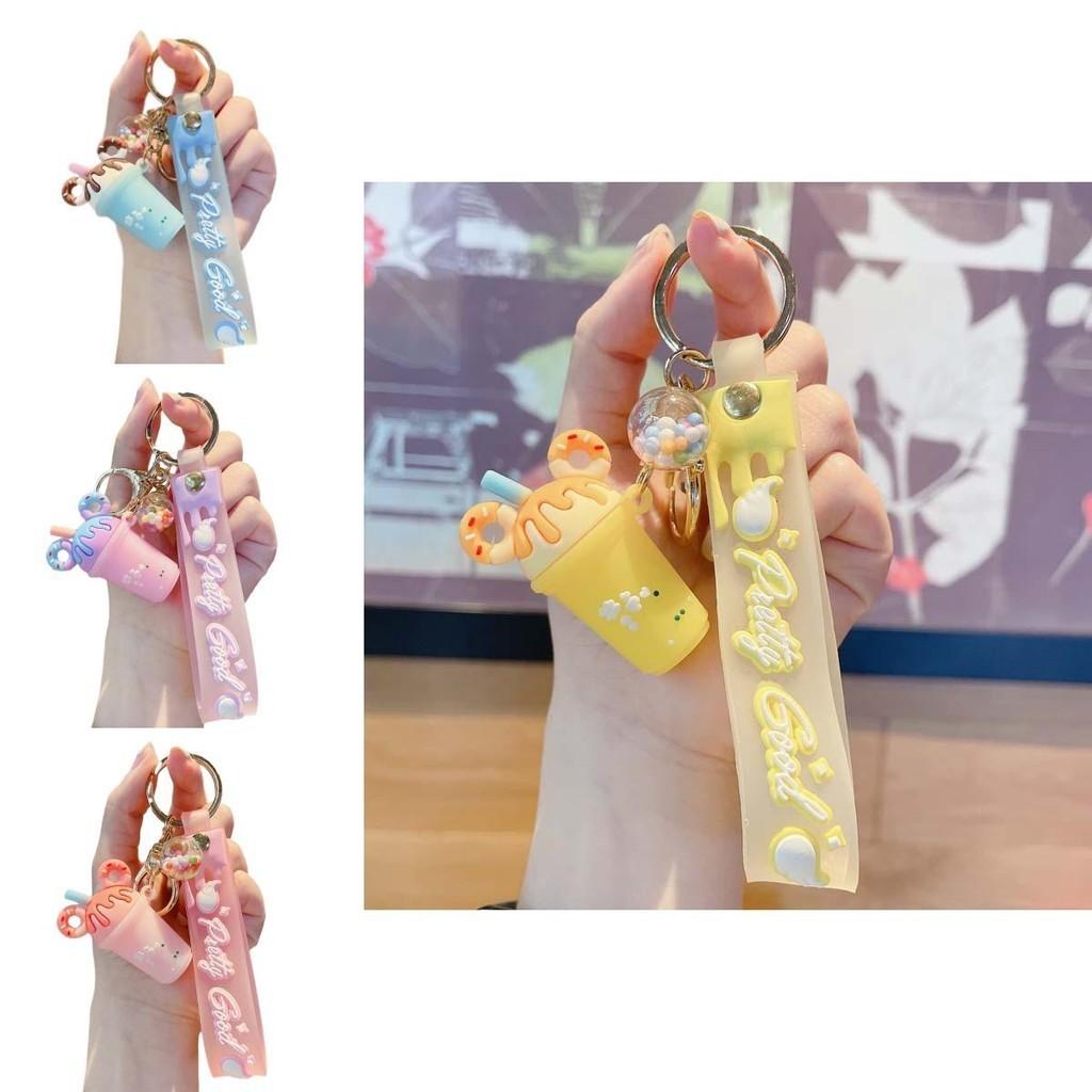 Unique Ice Cream Keychain With Colorful Pvc Pendant For Car Decoration