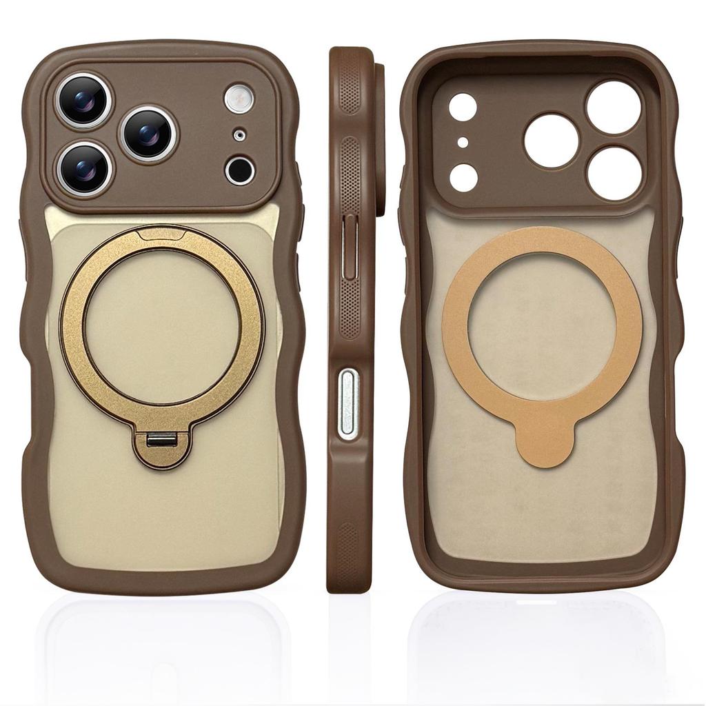 Wave Shell Magnetic Protective Case for iPhone 17 Pro with Apple 16 Bracket and Drop-Proof Hard Cover