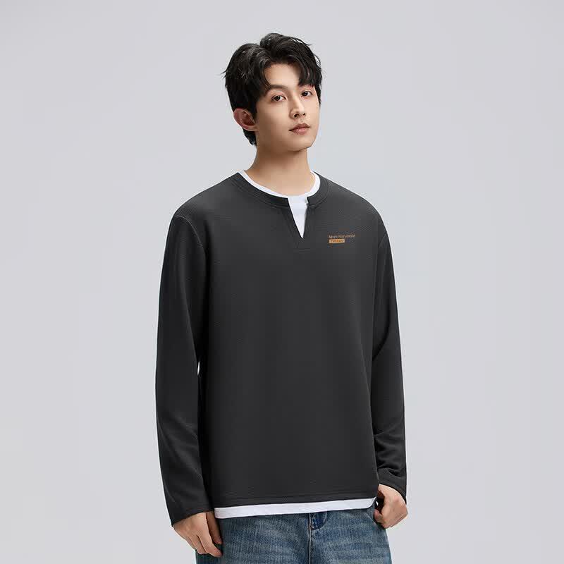 Mark Fairwhale Men's Layered Waffle Knit Long-Sleeve Tee