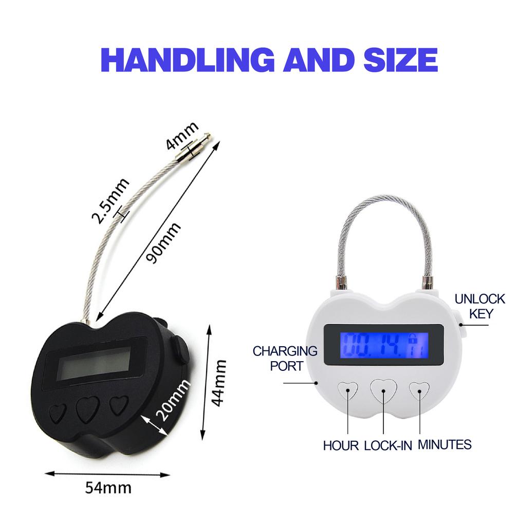 Blocco Temporizzato Intelligente Display LCD Blocco Temporizzato Multifunzione Viaggio Timer Elettronico Impermeabile Ricaricabile USB Lucchetto Temporaneo