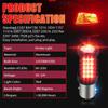 2Pcs 1157 66Led Red Strobe Flashing Blinking 2835 Smd Brake Stop Tail Parking Light Bulbs