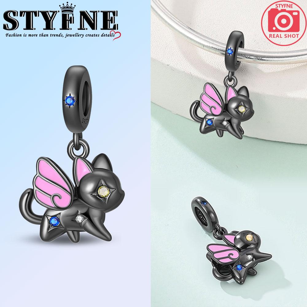 Orange Pet Series Beads Pink Flowerpot Jump Rope Kitten Charm Bracelet Fit Copper Women'S Necklace Diy Jewelry Gift