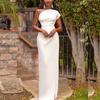 One-Shoulder High-Waist Slit Dress