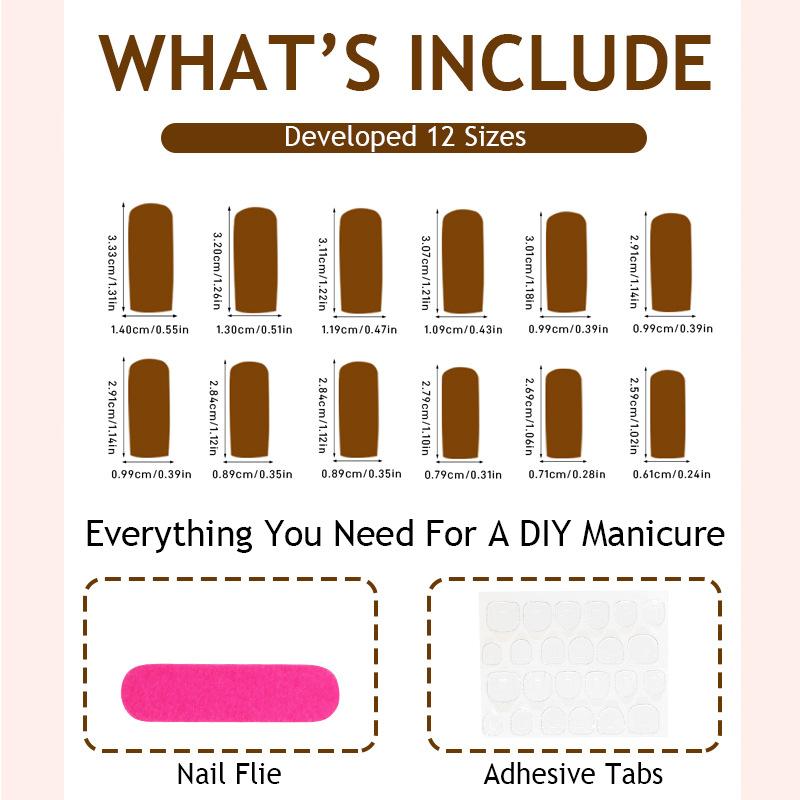 Press on Nails Long Coffin Glossy Full Cover Acrylic Long Square False Nails with Designs Artificial Fake Nails Glue Stick on Fingernails for Women