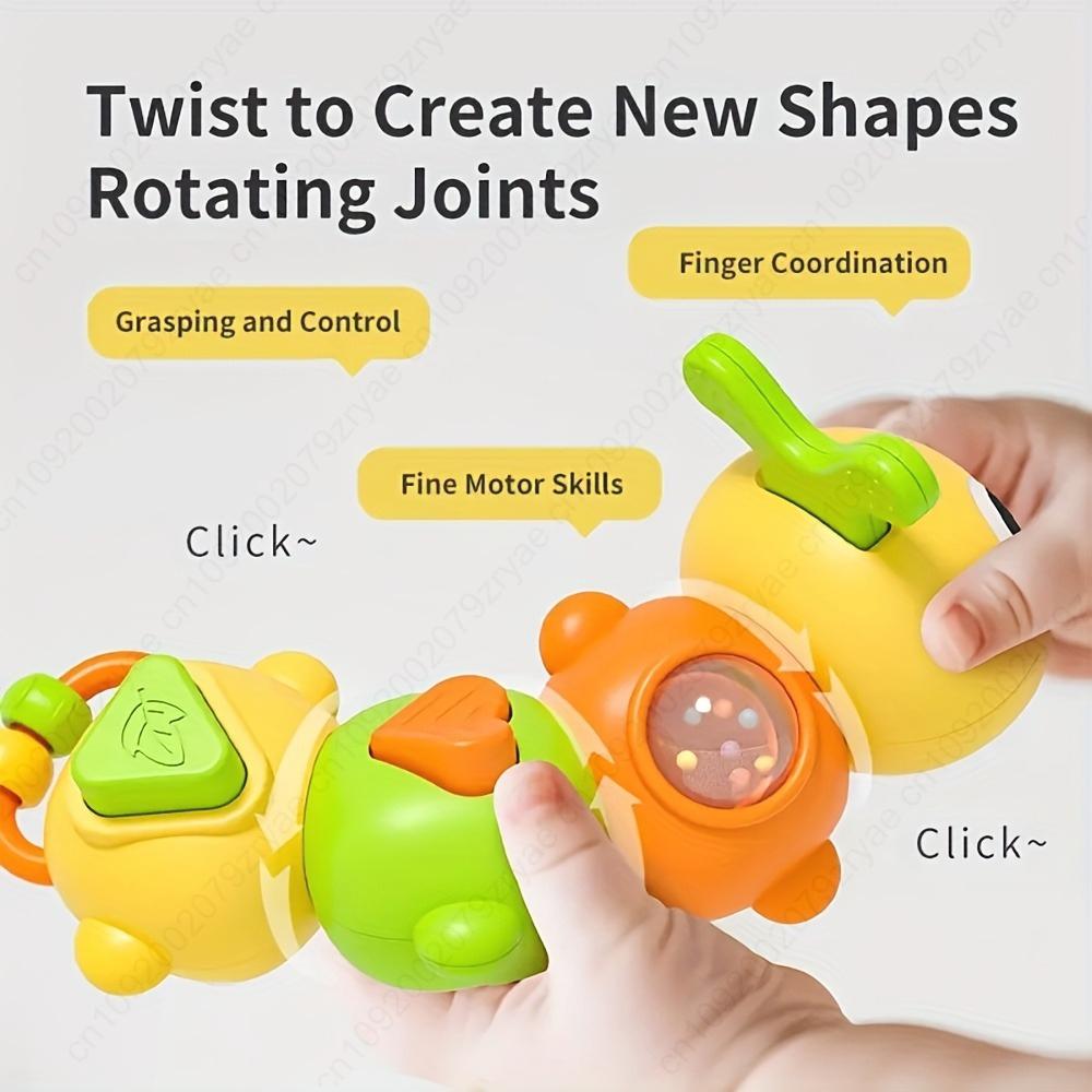 Caterpillar Twist Toy Vibrations & Ringing Sound Baby Hand Fine Motor Training -  for Clapping Toys, Ideal Halloween, Christmas