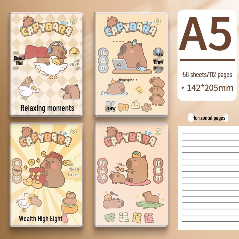 

Блокнот A5 с толстой резиновой обложкой «Капибара-Дельфин» для студентов и офисного использования, милый дизайн