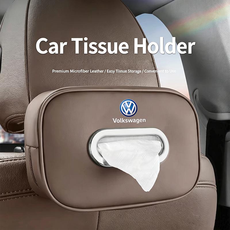 New PU Leather Car Tissue Box Storage Bag Accessories Key For Volkswagen VW Golf Teramont T-Cross Polo Tiguan Phaeton Amarok T5 BCS1
