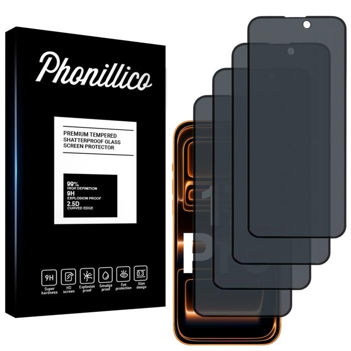 Tempered Glass - PHONILLICO - iPhone 17 PRO - Pack of 4 - Anti-Spy - Scratch-Resistant