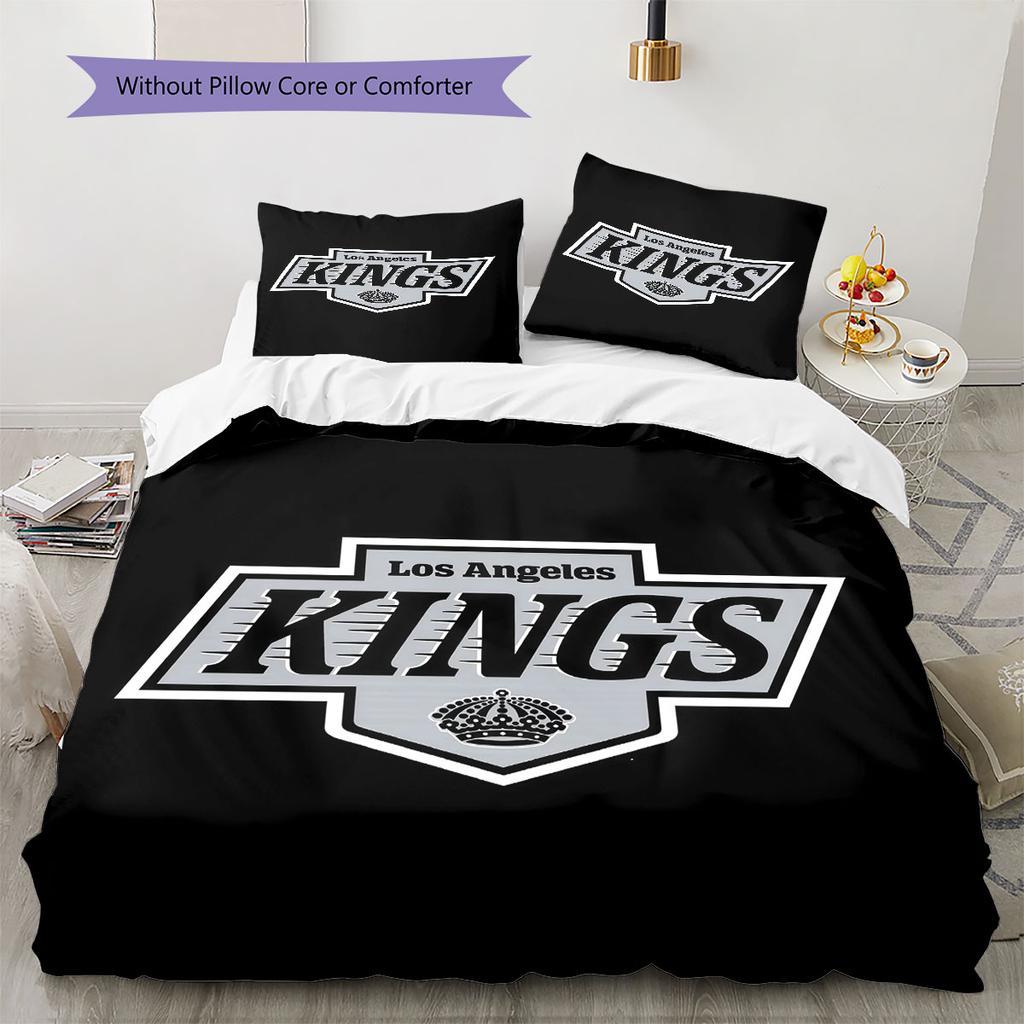 LA Kings Pattern Bedding Home Decoration Birthday Gift ( 1 duvet cover + 2 pillowcase, without core),fan merchandise.
