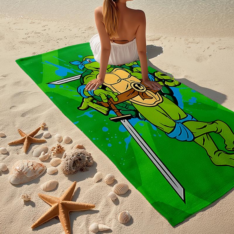 Ultra-Soft Beach Towel with TMNT Theme,Ideal for Pool - Camping, Diving - Perfect Travel Essential, Vibrant Beach Towel.