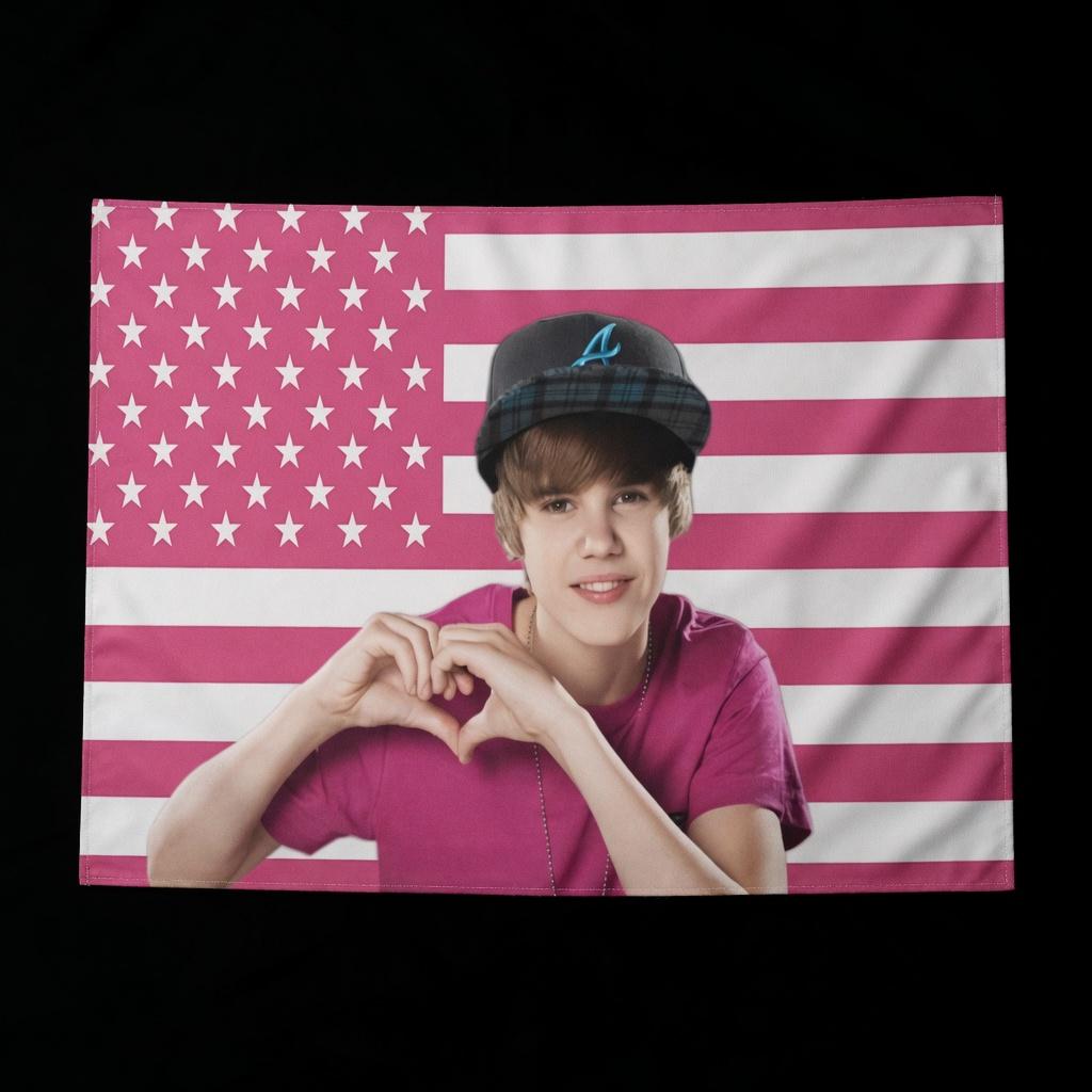 Arazzo Pop Idol Nostalgico Stampa Piatta Stelle Rosa Sfondo a Strisce Appeso a Parete per Stanza Ragazze Adolescenti Camera da Letto Decorazione Dormitorio