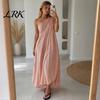 Comfortable Daily Dress Women's Summer One Shoulder Beach Sundress, Pleated A-line Lightweight Women Flowy Long Dress, Casual Loose Travel Vacation