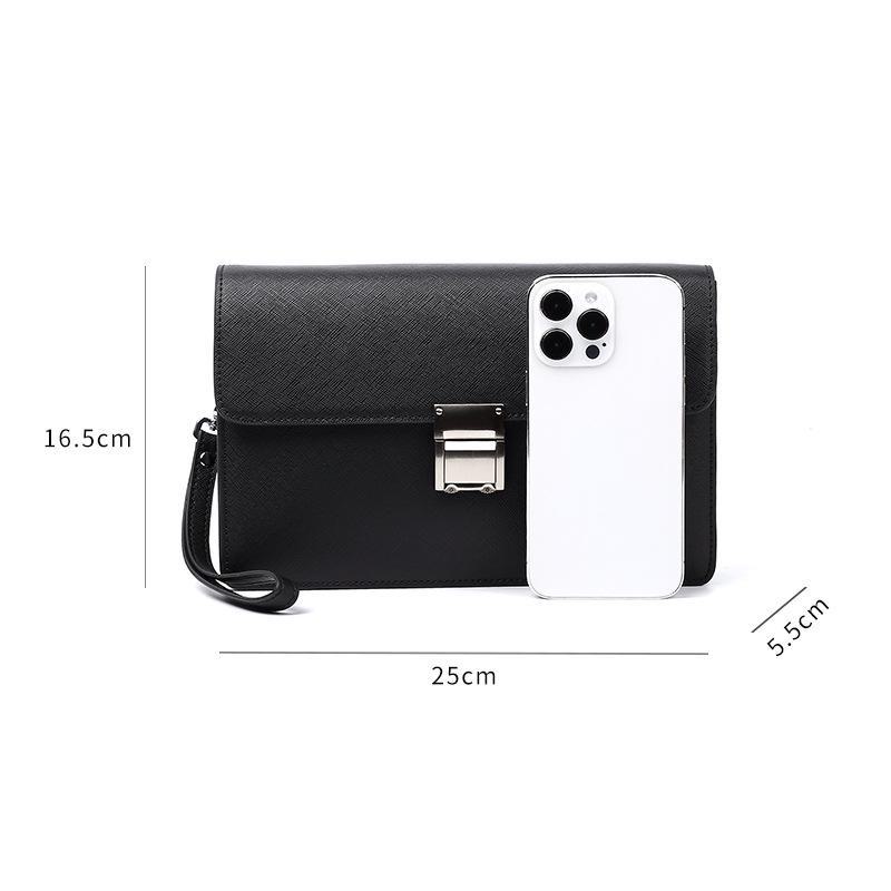 Geantă Clutch Business pentru Bărbați din Piele Naturală cu Închidere cu Cifră, de Înaltă Calitate și Capacitate Mare