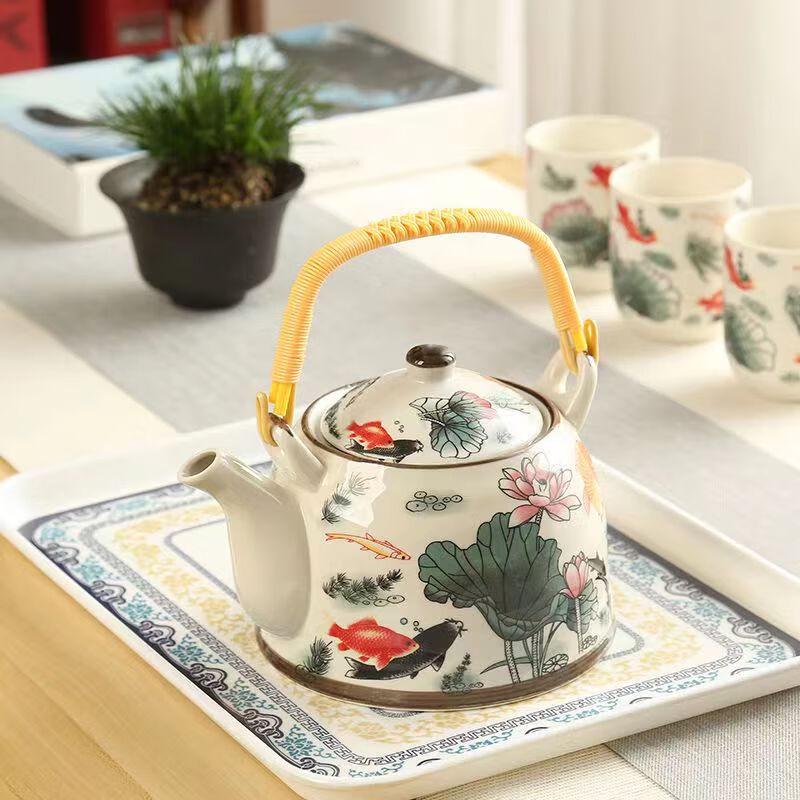Jingdezhen Blue and White Ceramic Kung Fu Tea Set with Wooden Tray