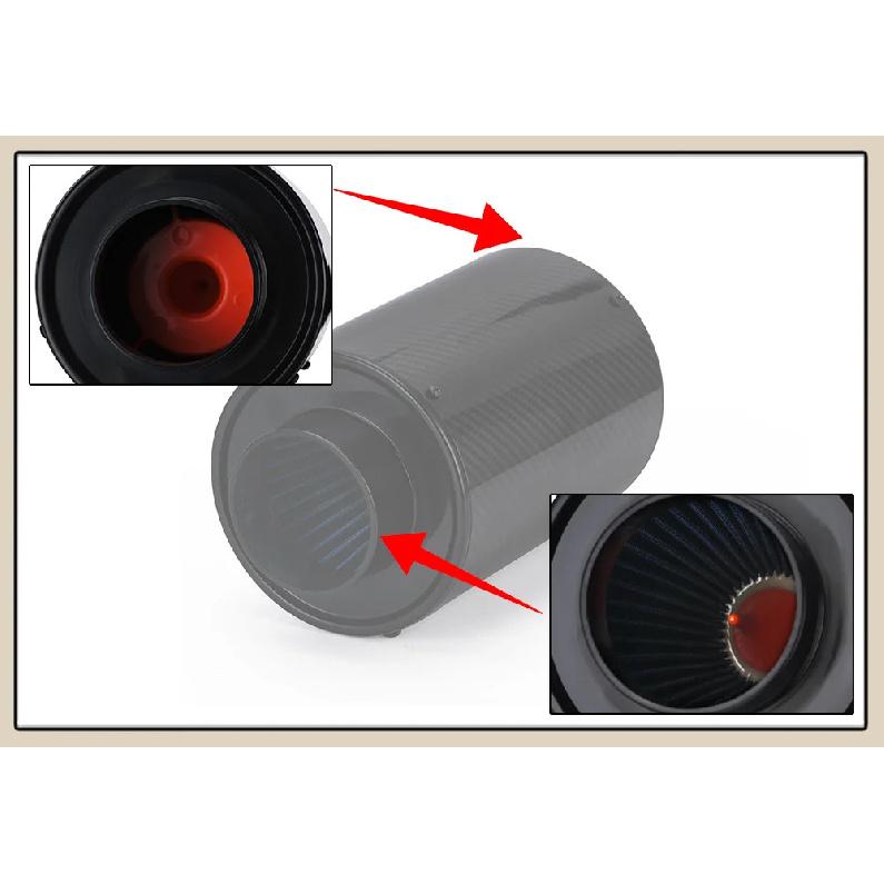LZONE - Air Intake With Fan or Without Fan Universal Racing Carbon Fiber Cold Feed Induction Kit Air Intake Kit Air Filter Box