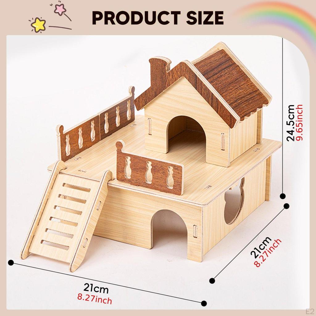 Wood Hamster Out Small Animal Activity Toy Pet Supplies Hut Habitat for Syrian Hamsters