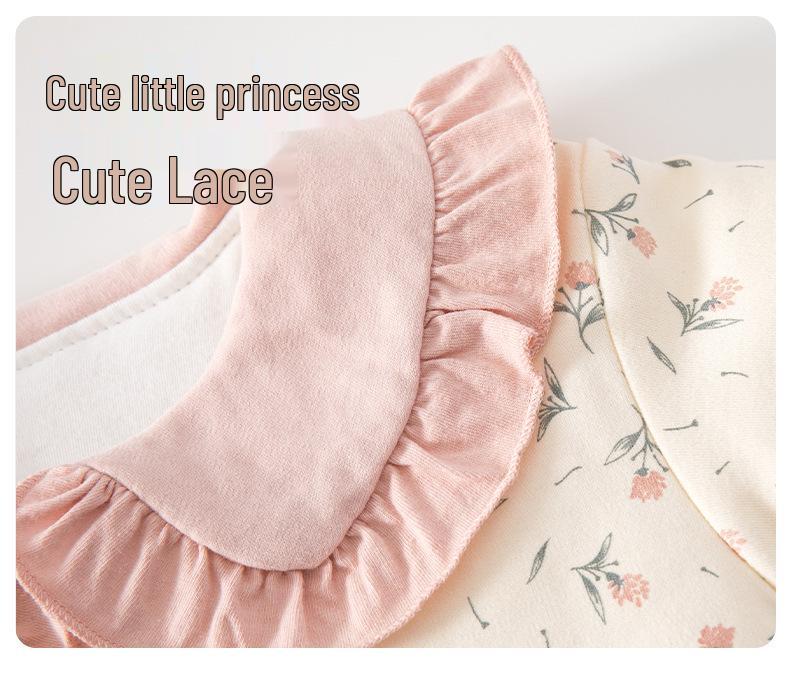 Thickened Infant & Toddler Winter Clothing Set: Cotton-Padded Newborn Pajamas & Children's Homewear for Autumn (Size 90)