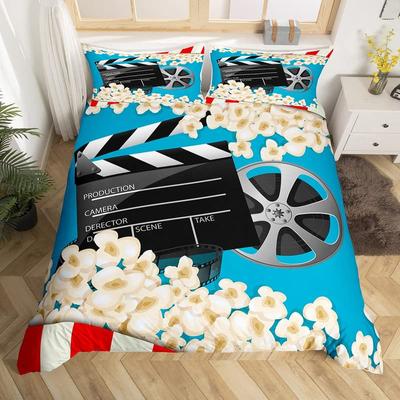 Povlak na přikrývku Filmový čas Filmové divadlo Ložní souprava Plakát kina Povlak na peřinu Mikrovlákno Popcorn Filmové pochoutky Potah na přehoz