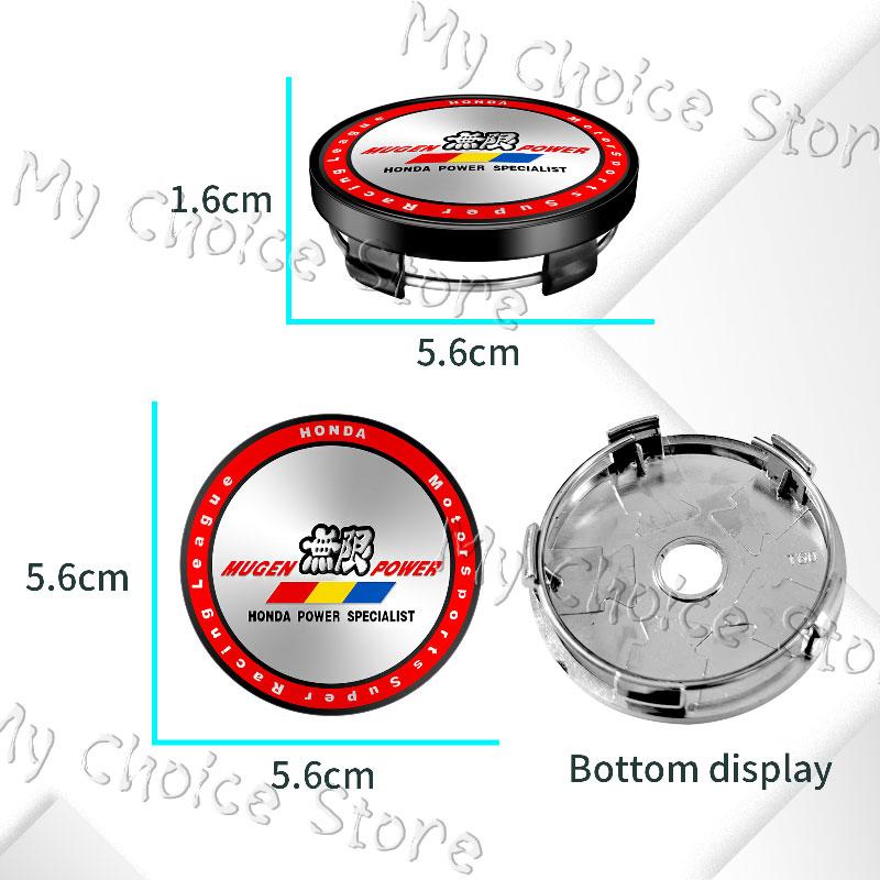 4Pcs/lot 56mm Car Styling Mugen Logo Hubcap Wheel Centre Hub Caps Emblem Sticker For Honda Civic Accord CRV Hrv Jazz Accessories