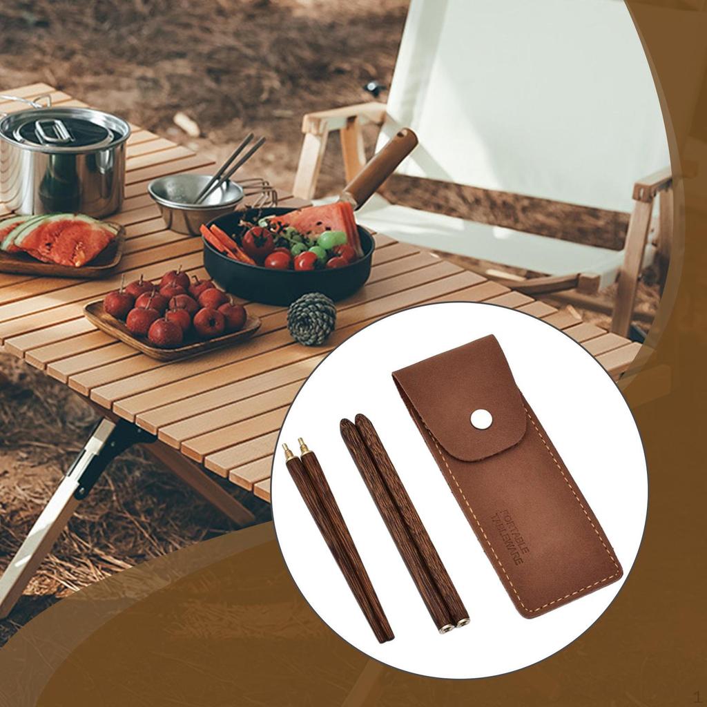 Travel Chopsticks Outdoor Utensils Lightweight Folding Portable Cutlery with Storage Bag for