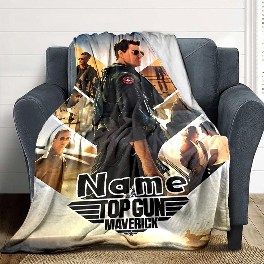 Customiz Name Personality Top Gun Maverick Blanket Soft &Warm Sofa Office Bed Travel Lunch Break Blanket, Gift Suitable All Seasons