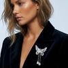 Water Drop Tassel Clothing Dress Badge Pin 7CM Collar Lapel Pin Elegant Butterfly Brooch  Women