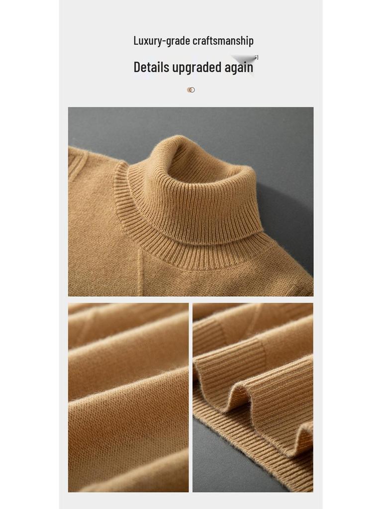 Versatile Men's Cashmere Sweater: Thick, Warm, Business & Casual Winter Wear