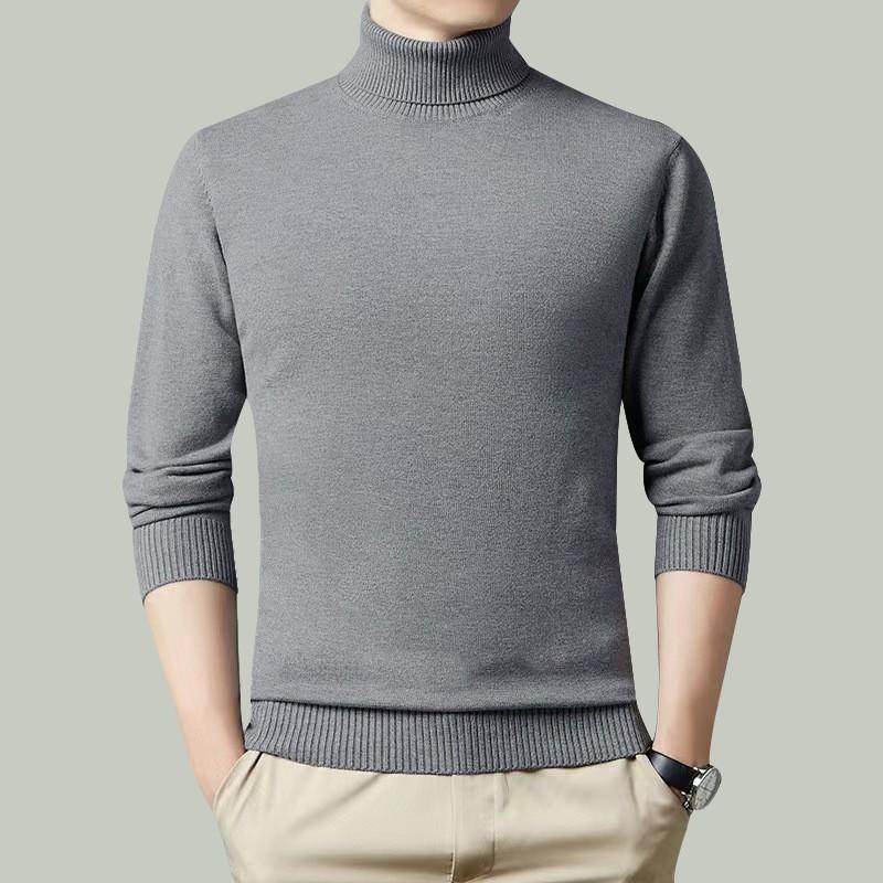 Turtleneck Men's Wool Sweater Autumn and Winter Trend Casual Bottoming Knitted Sweater Fine Imitation Wool Sweater Sweater Men