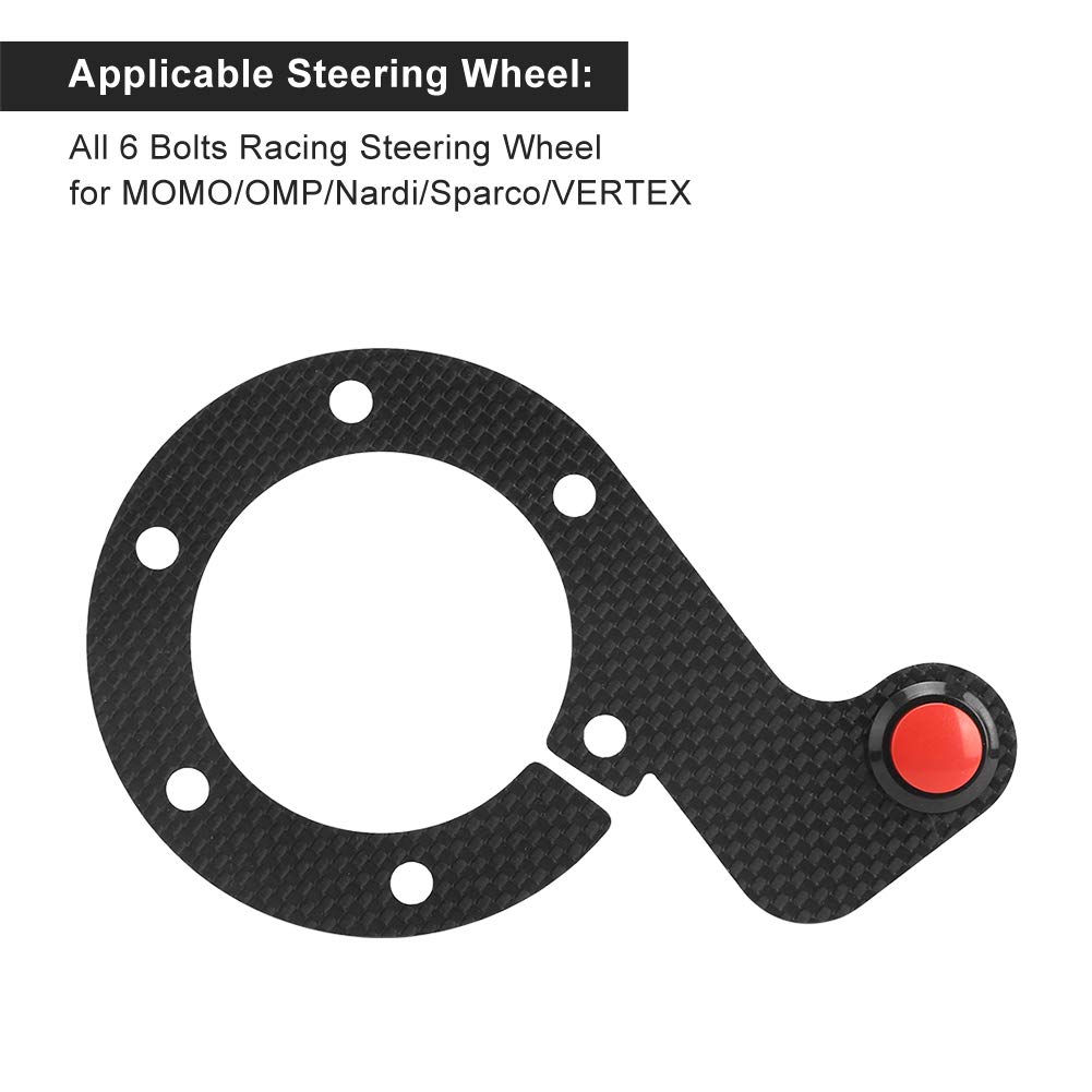 Steering Horn Button External Horn Button Kit Acrylic + Carbon Fiber Material for 6