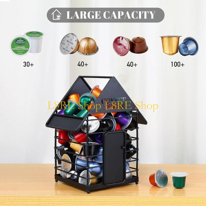 L8RE Vintage Coffee Storage Basket Coffee Pods Stand Metal Coffee Pods Basket Metal Material for Coffee Fruit