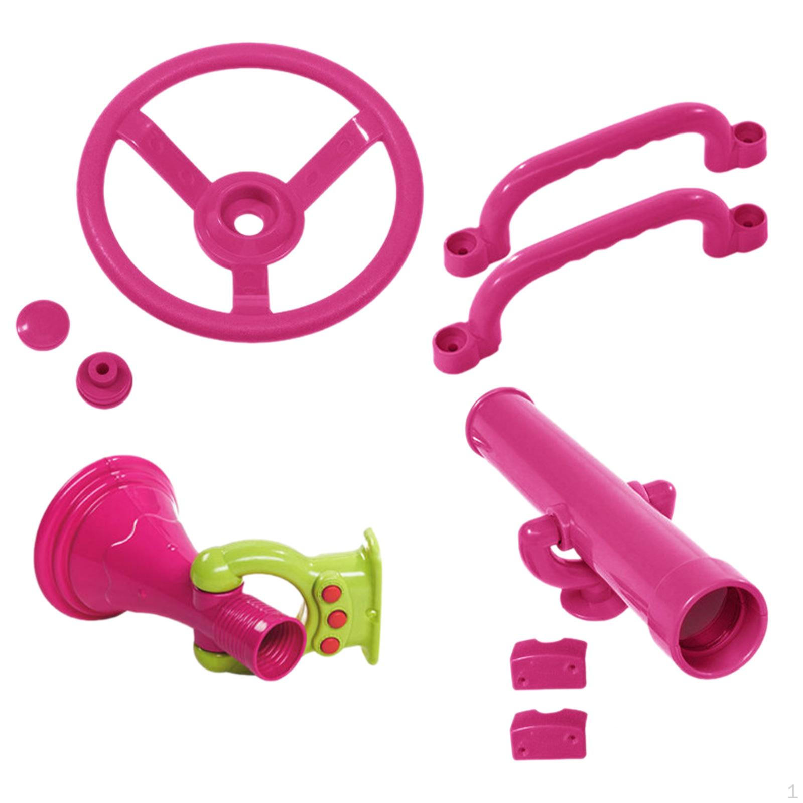 4 Pieces Playground Accessories,Pirate Ship Wheel for Kids,Pink,Outdoor Accessories