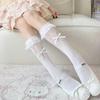 Ballet Style Socks Cream Lace Girl Bow Short Tube Socks Ribbon Gentle Sweet Cute JK Calf Socks