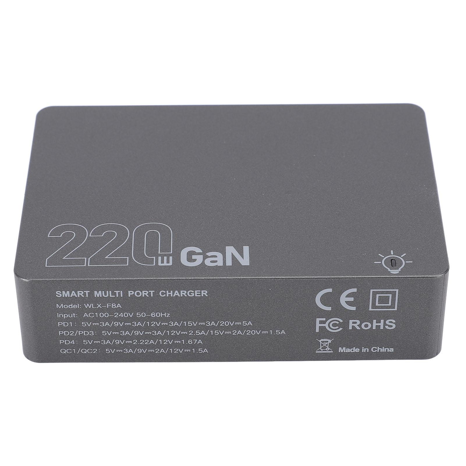 

Блок зарядки USB C GaN Быстрая зарядная станция Хаб PD Адаптер для зарядки ноутбука с 4 портами Type C 2 US Plug