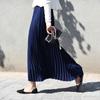 Women's Summer Pleated Chiffon Elastic High Waist Double Layer Long Skirt