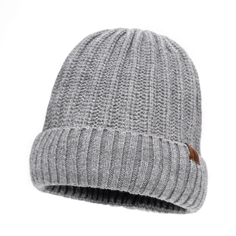 Hat Men's Autumn Winter Warm Cold-Proof Knitted Hat Women Ear Protection Hat Big Head Wool Hat