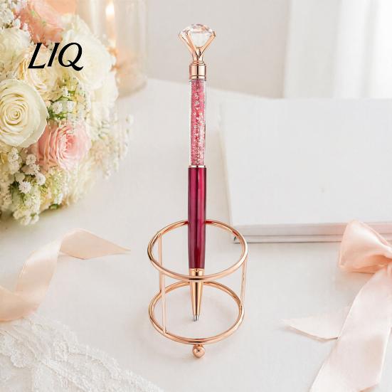Shining Pearl Diamond Pen 5PCS Metal Ballpoint Pens, with Sparkling Rhinestone Decor, Elegant Top Smooth Press Mechanism Writing Pen, for Kids Adults
