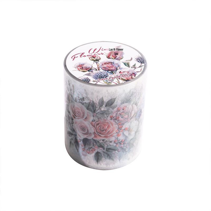 Winter Flower Sea Die-cut Tape DIY Journaling Stickers