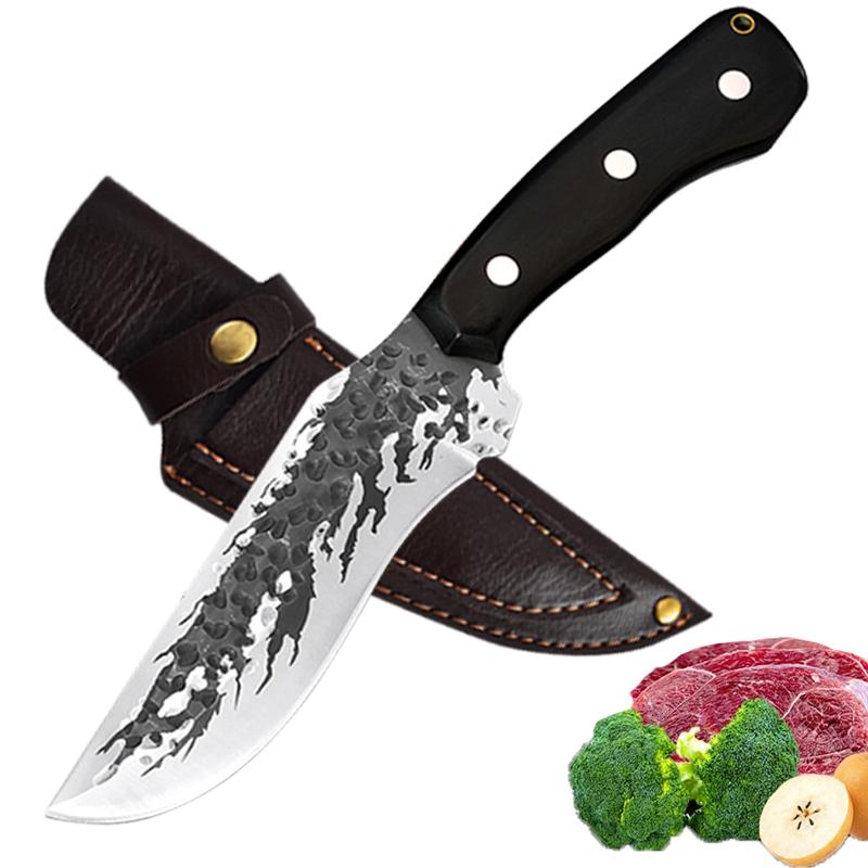 

Кухонный нож ручной работы, кованый нож для обвалки, нож для мяса из нержавеющей стали, нож для фруктов, нож для овощей и мяса с ножнами