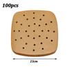 100Pcs Disposable Air Fryer Paper Steamer Liners Perforated Parchment Baking Papers Non-Stick Steaming Mat Oil-absorbing Paper