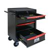 Mobile Metal Tool Cabinet with 4 Drawers, 508 mm (20 Inch), and Ball-Bearing Drawer Slides, Organizing Steel Tool Box – Black-Red