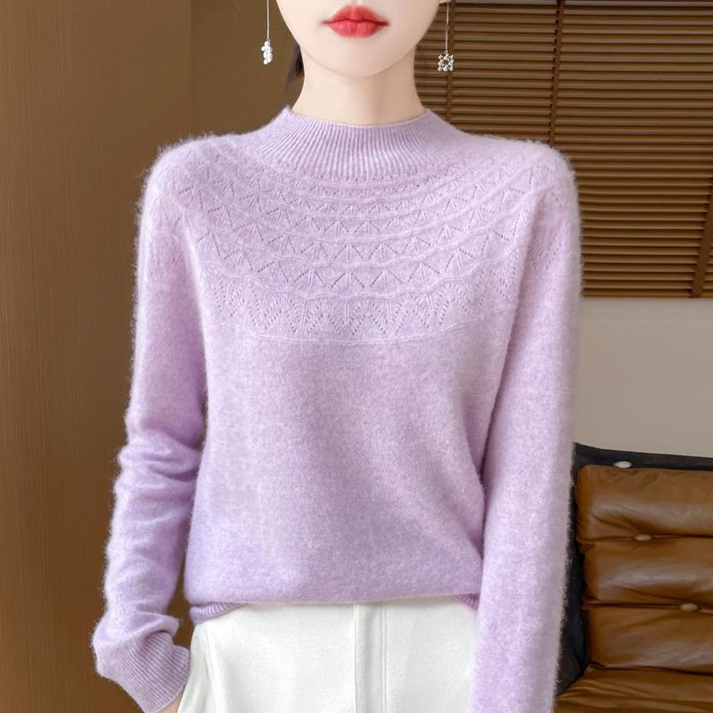 Pulover de cașmir pentru femei cașmir Qinghe 30% cașmir 70% lână cald și la modă versatil toamnă și iarnă